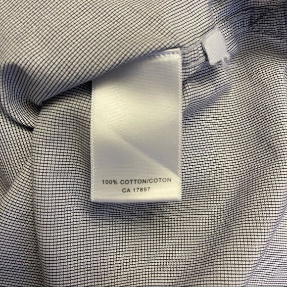 Banana Republic Men’s Med 15-15.5  Grey Plaid Long Sleeved Dress Shirt - Picture 7 of 12